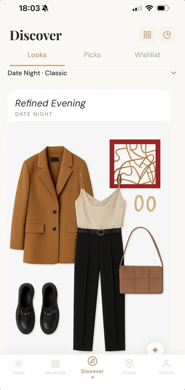 Entdecken, Looks: ein Look für einen eleganten Abend.
