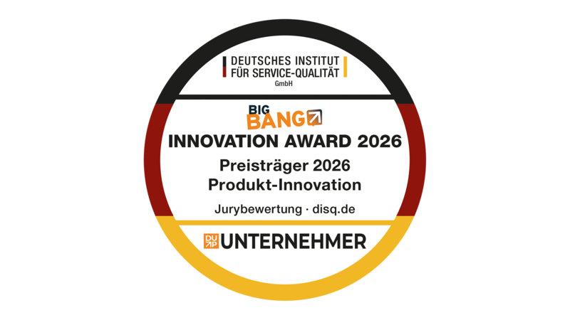 BIG BANG INNOVATION Award 2026 seal, winner in Product Innovation, aurelle